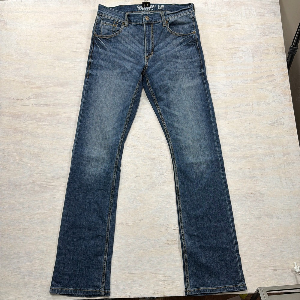 Wrangler Jeans Retro Slim Boot 31x36 Western Workwear Medium Wash Blue Mens